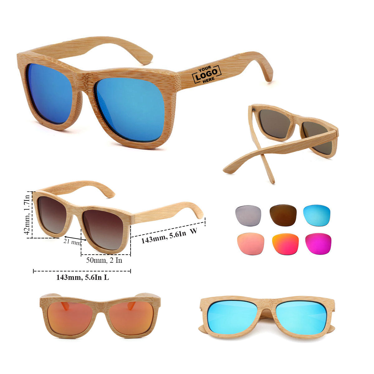 NW060 One-Piece Bamboo Sunglasses