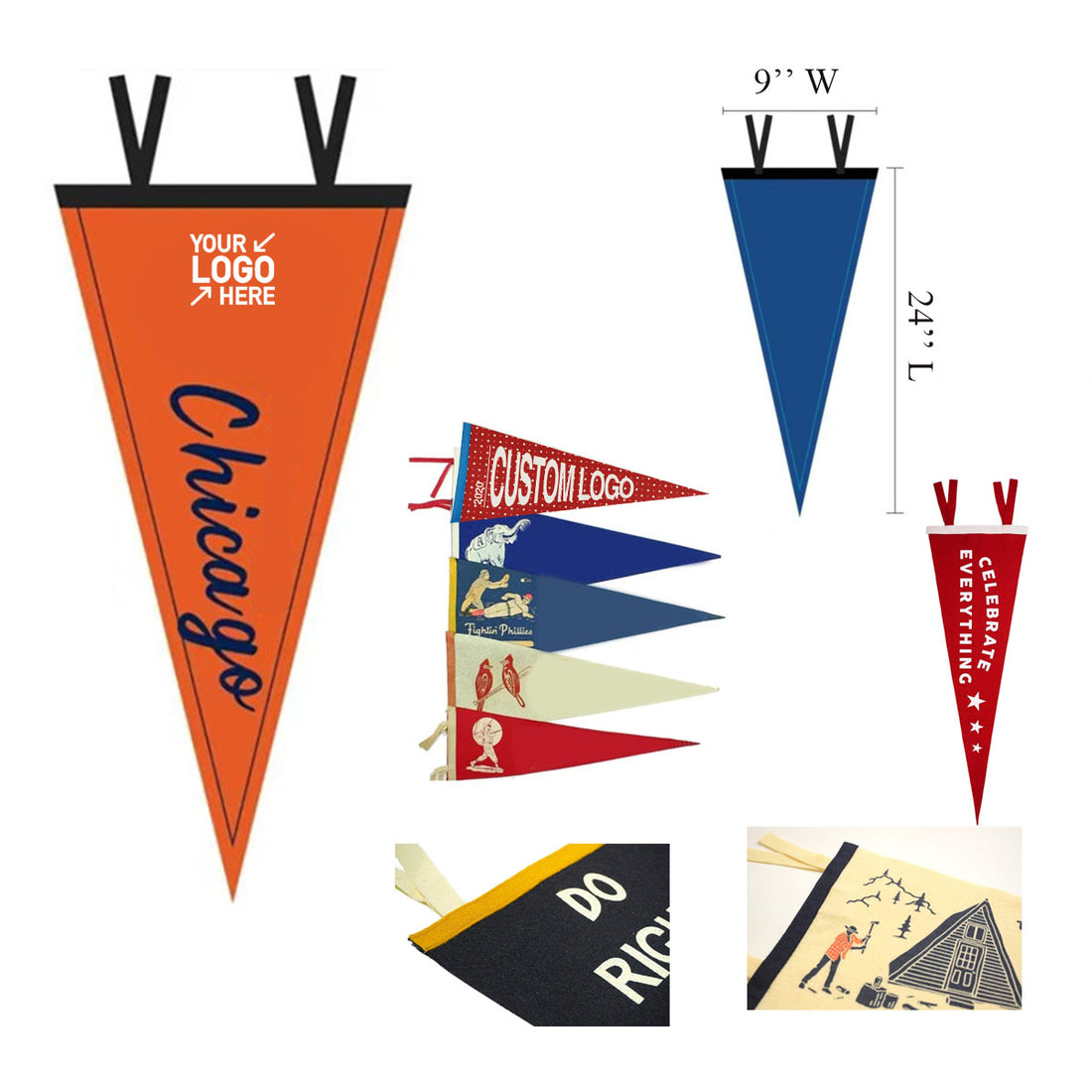 NW054Custom Full Color Felt Pennant