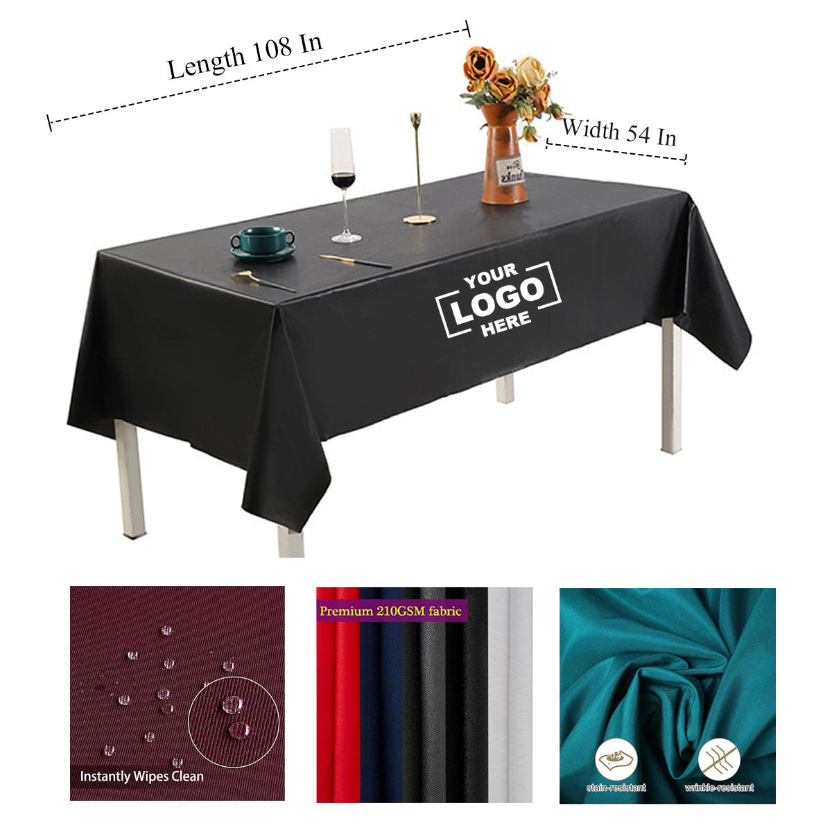 NW034 Water Resistant Fabric Tablecloth