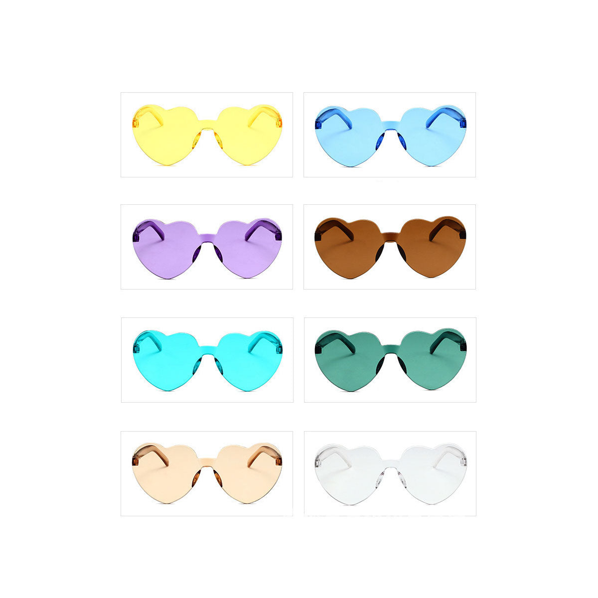 NW012 Frameless Heart-Shaped Sunglasses