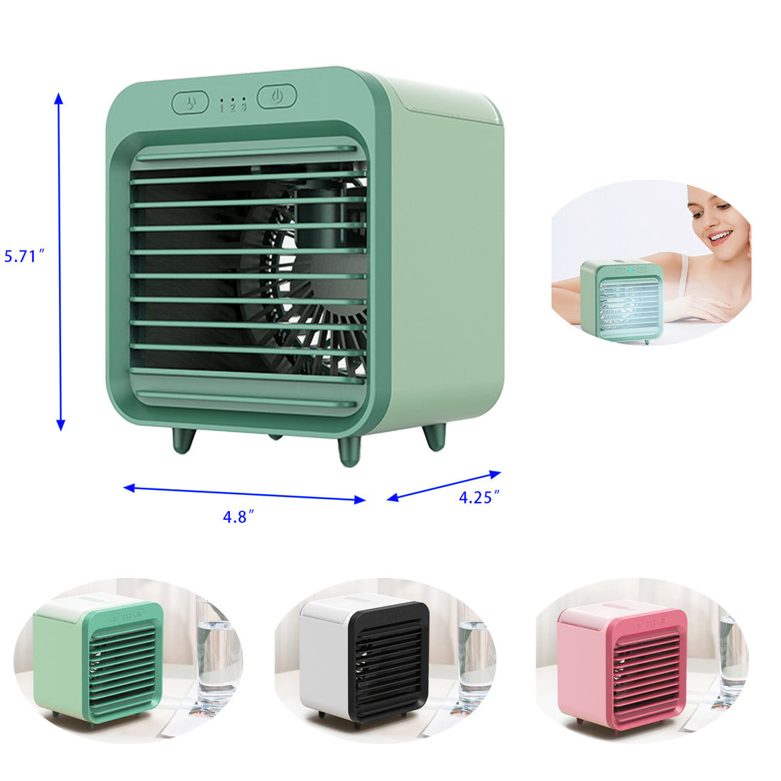 SUPSCH018 Portable Quiet Mini Desktop Table Cooling Fan With Mist Spray