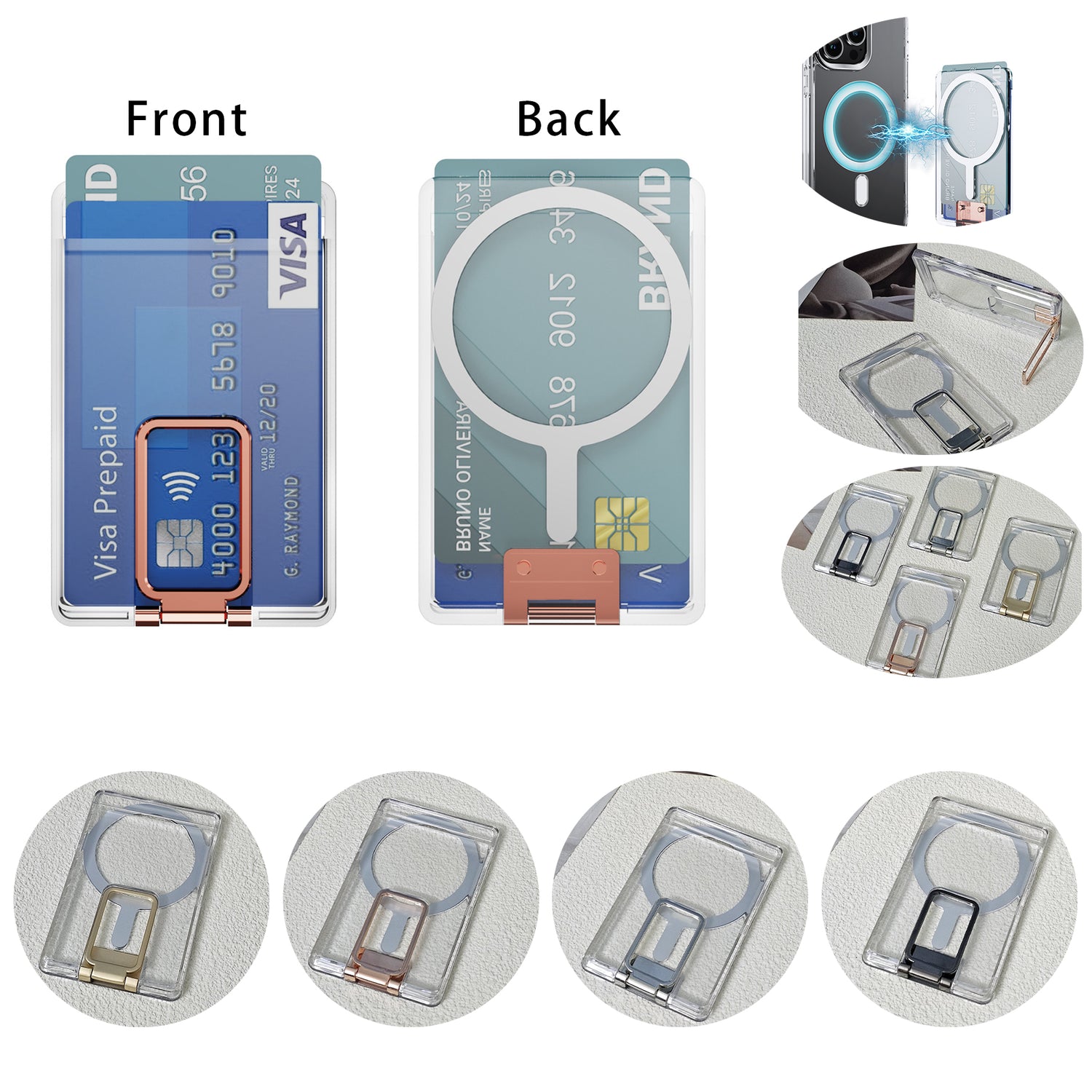 SUPSCH024 Transparent Magnetic Wallet Case for Magsafe, Ultra Slot Card Holder