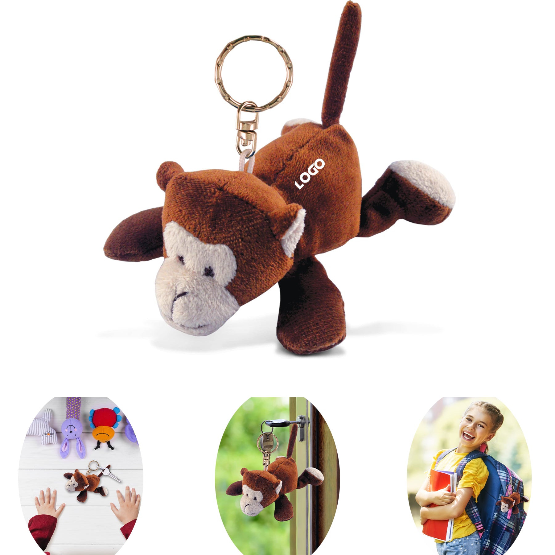 SUPSCH033 Monkey Plush Keyring