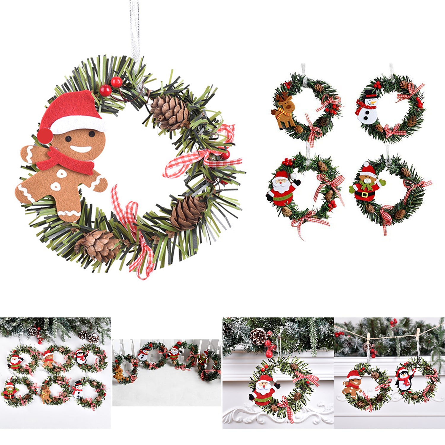 SUPSCH308 Christmas Pine Wreaths for Front Door