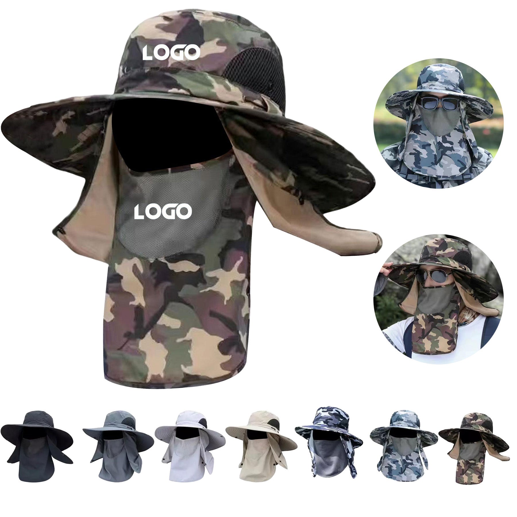 SUPSCH015 Fishing Hat,Sun Cap with UPF 50+ Sun Protection and Neck Flap