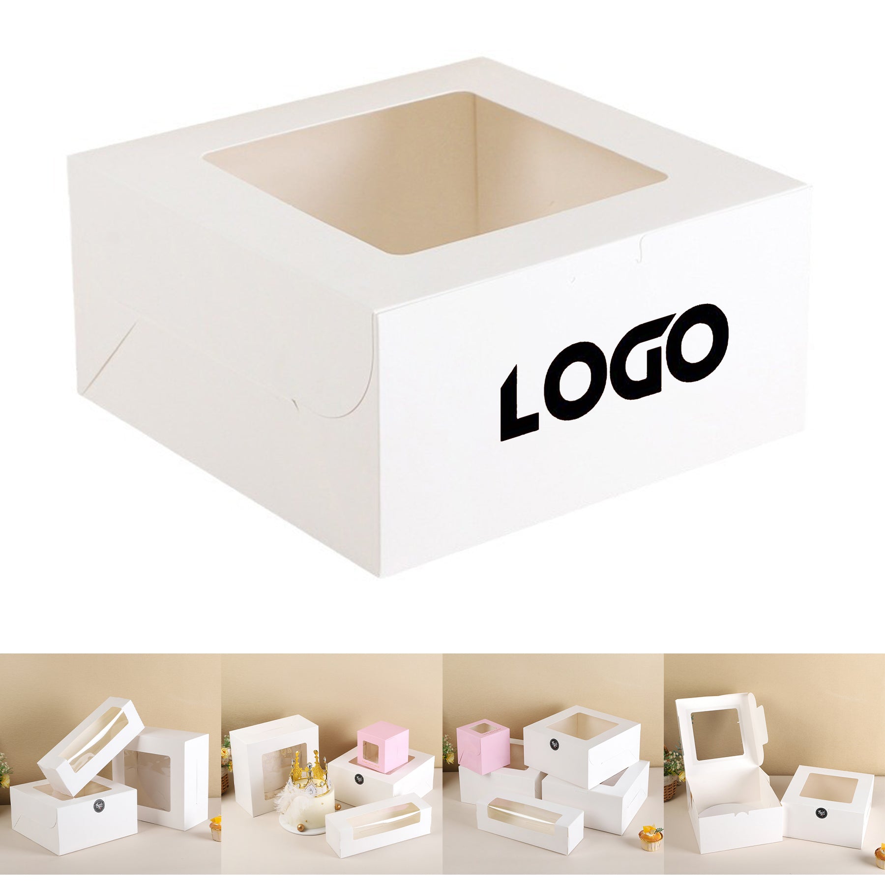 SUPSCH011 cake box Transparent window pastry packaging box