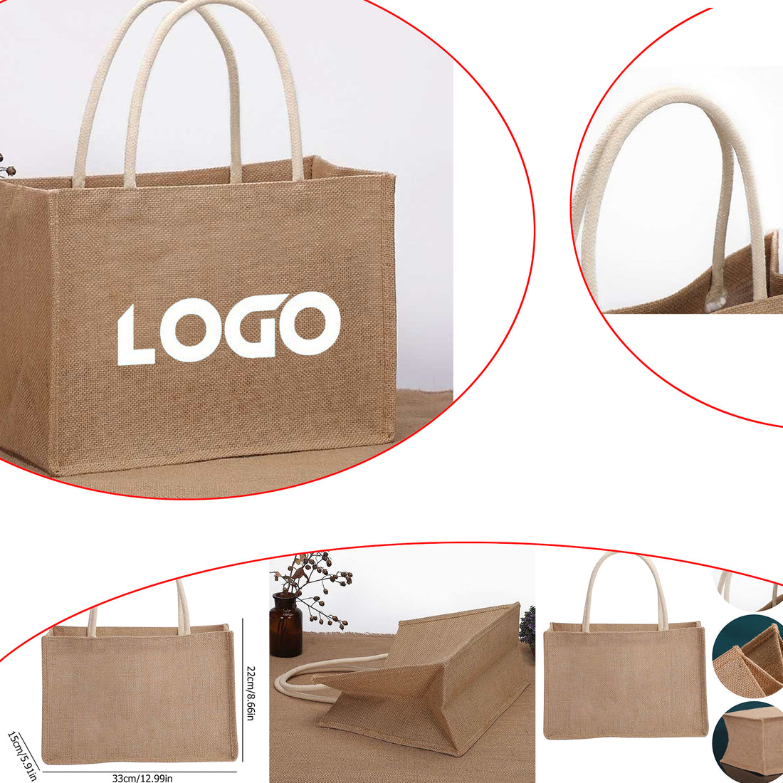 SUPSCH048 Jute Tote Bags