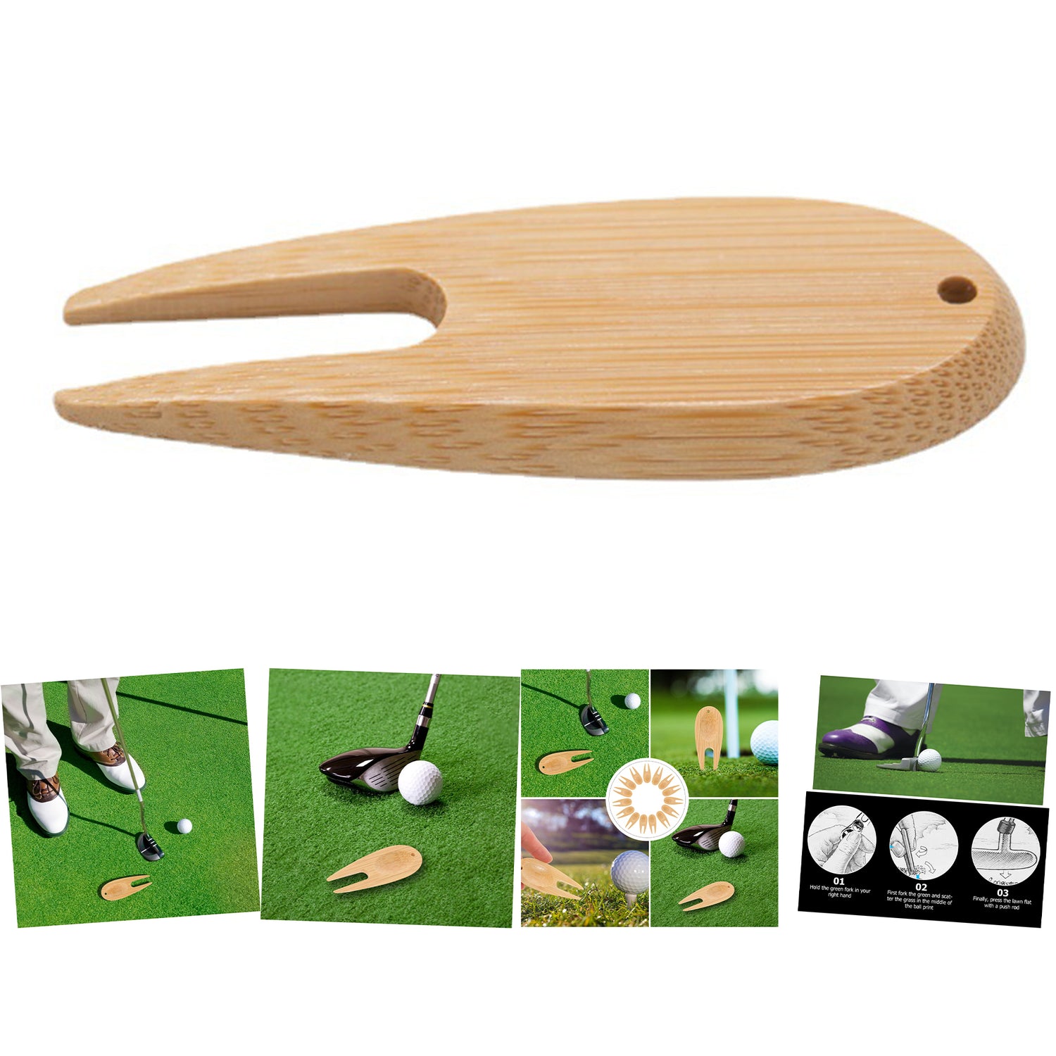 SUPSCH241 Bamboo Golf Divot Tool