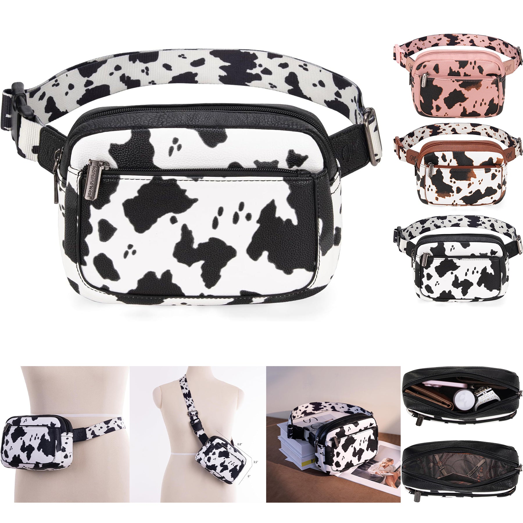 SUPSCH208 Gürteltasche mit West Cow-Print