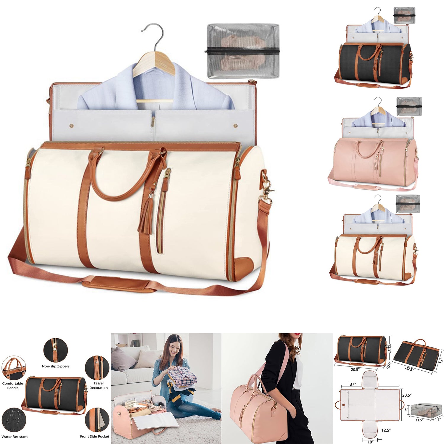 SUPSCH146 Pu Leather 2 In 1 Travel Bag