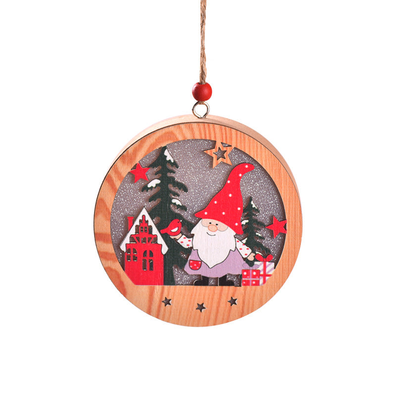 SUPSCH310 LED Light Up Christmas Wooden Ornaments