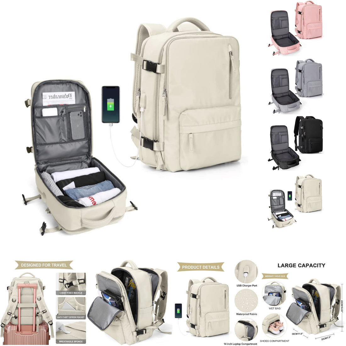 SUPSCH134 Large Travel Work Business Backpack