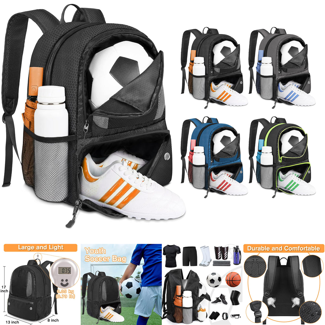 SUPSCH140 Soccer Backpack Bag