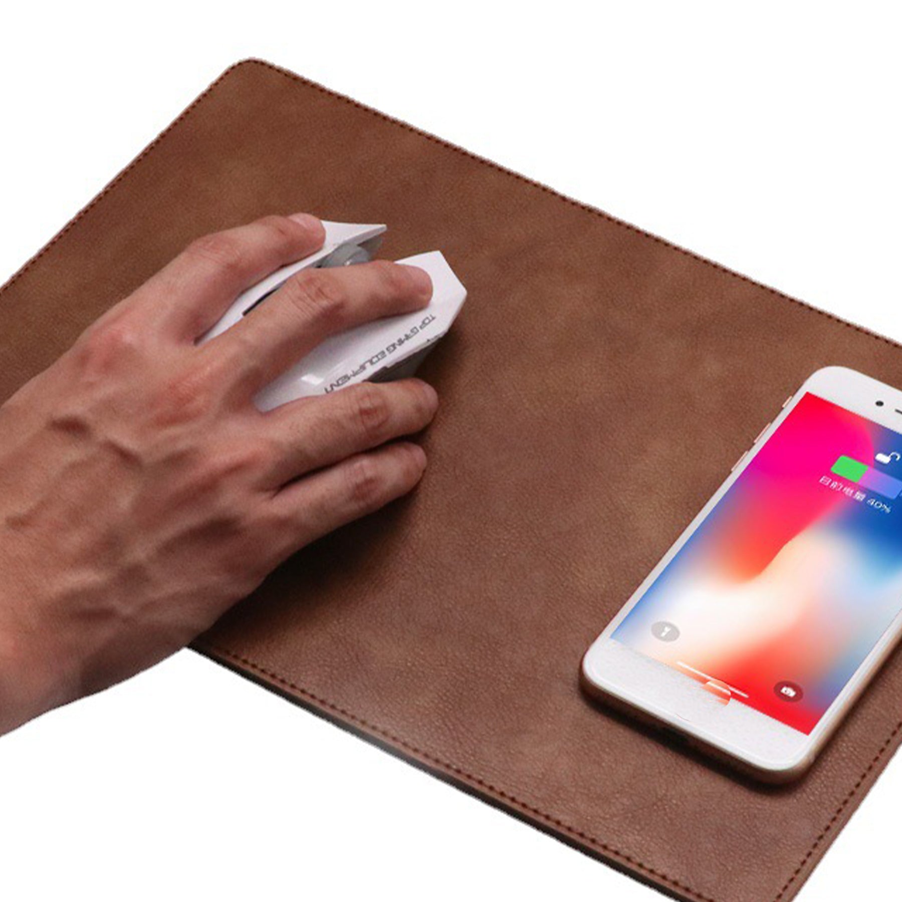 SUPSCH059 Leather Wireless Charging Mouse Pad