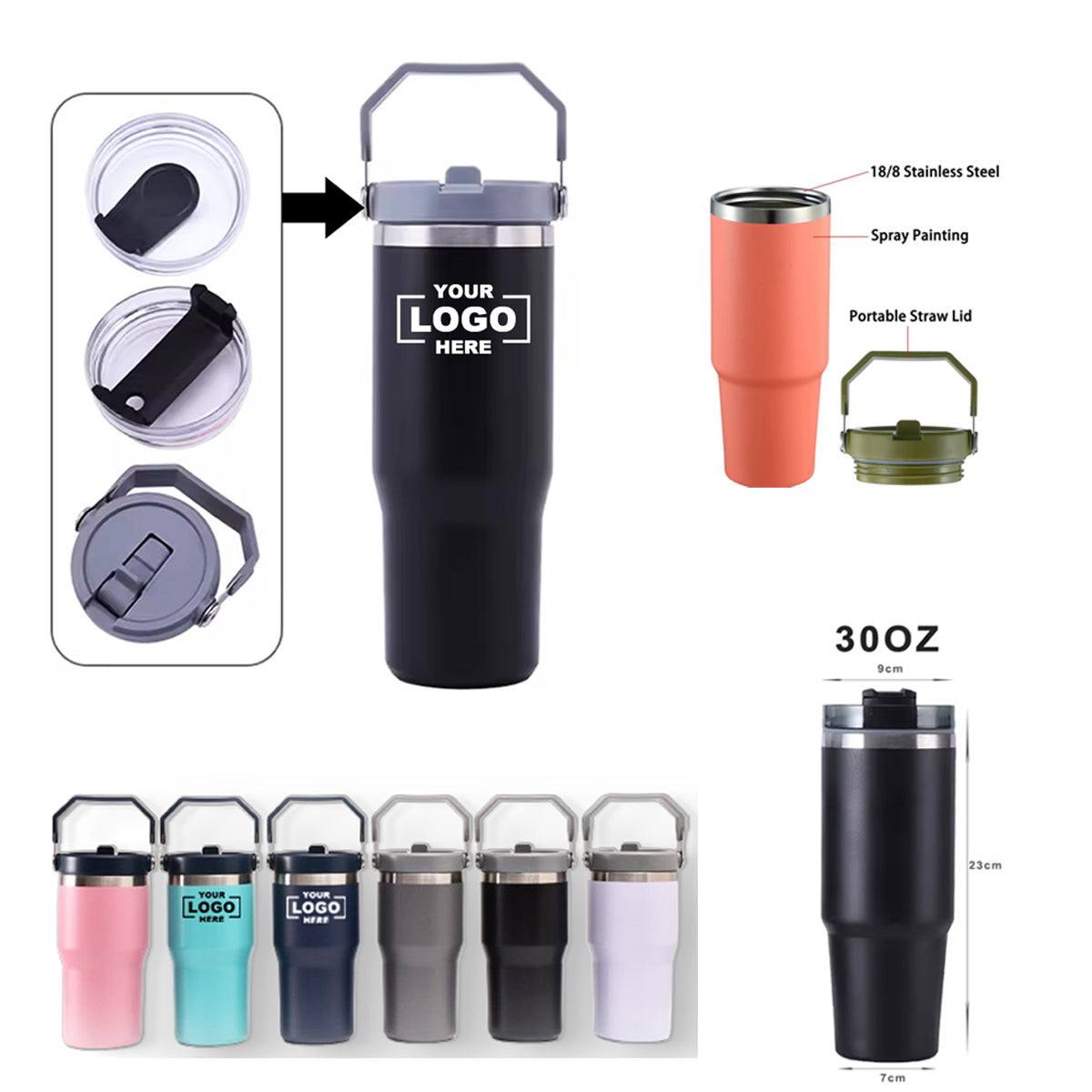 NW002 30 Oz Stainless Steel Travel Mug Tumblers withScrew Lid