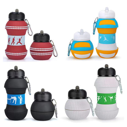 SUPSAS100 Folding Silicone Soccer Ball Water Bottle