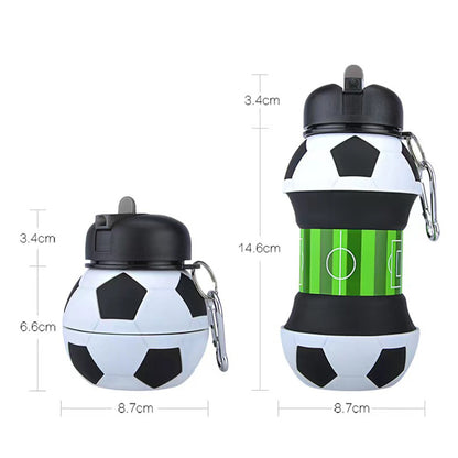 SUPSAS100 Folding Silicone Soccer Ball Water Bottle