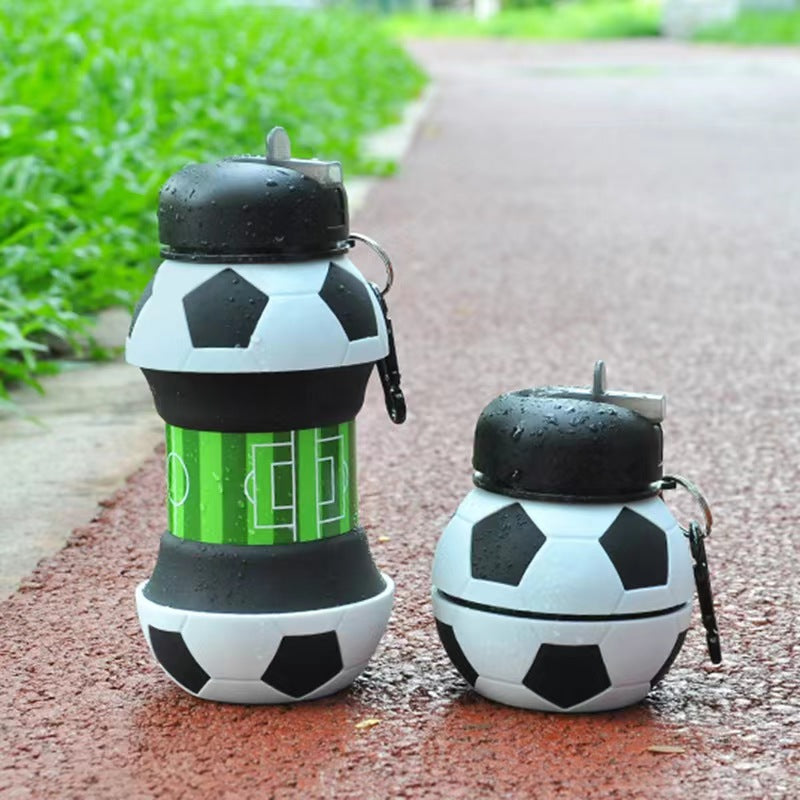 SUPSAS100 Folding Silicone Soccer Ball Water Bottle