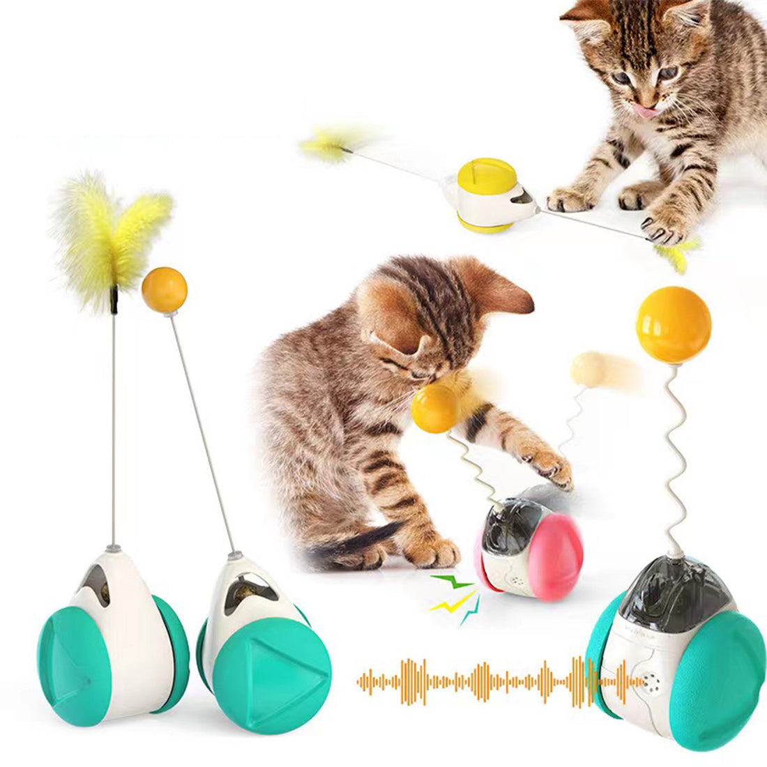 SUPSAS139 Interactive Cat Tumbler Toys with Feather