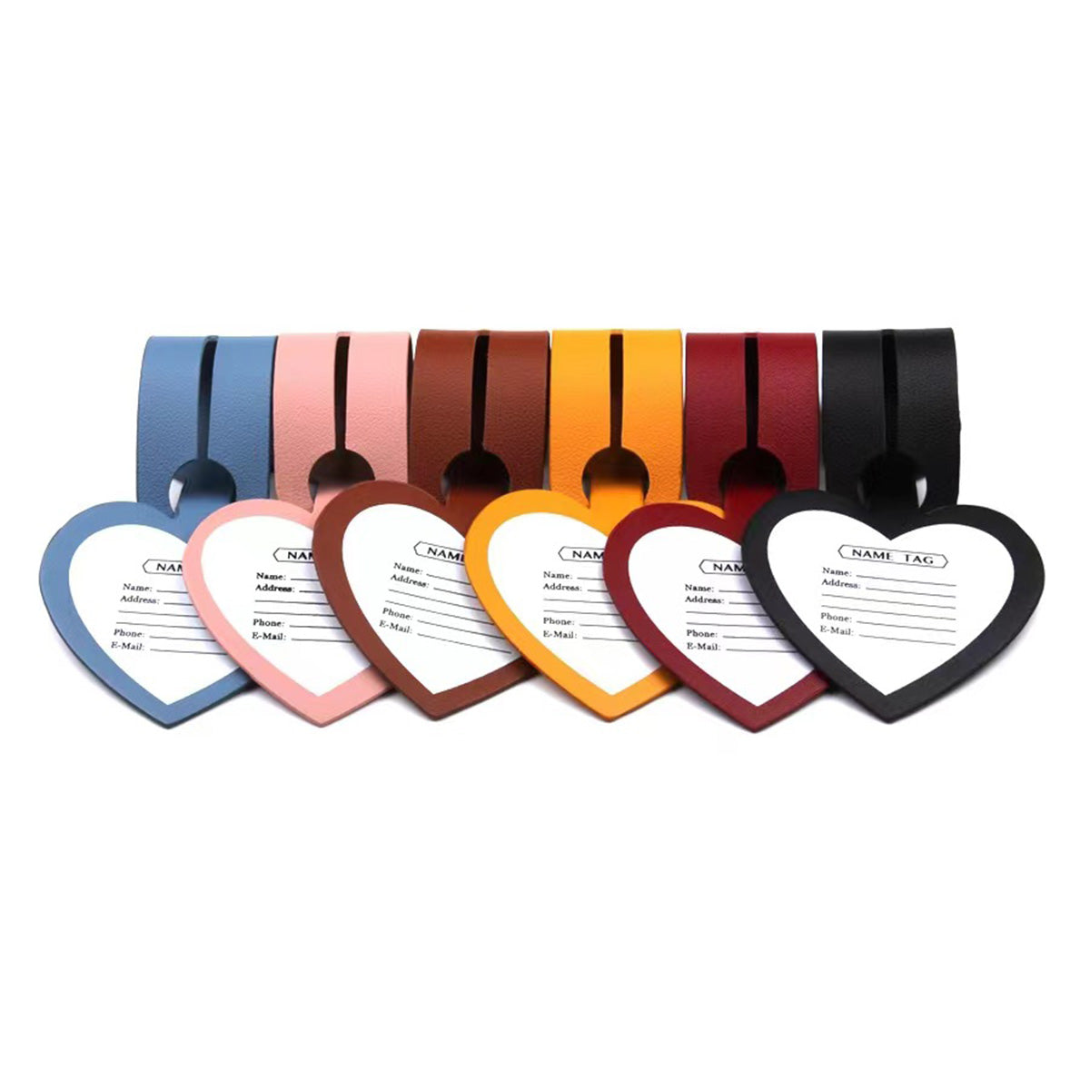 SUPSAS143 Leather Heart Luggage Tag