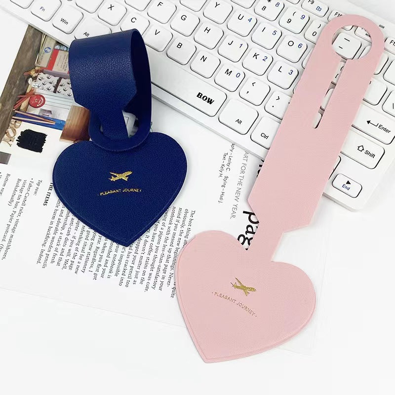 SUPSAS143 Leather Heart Luggage Tag