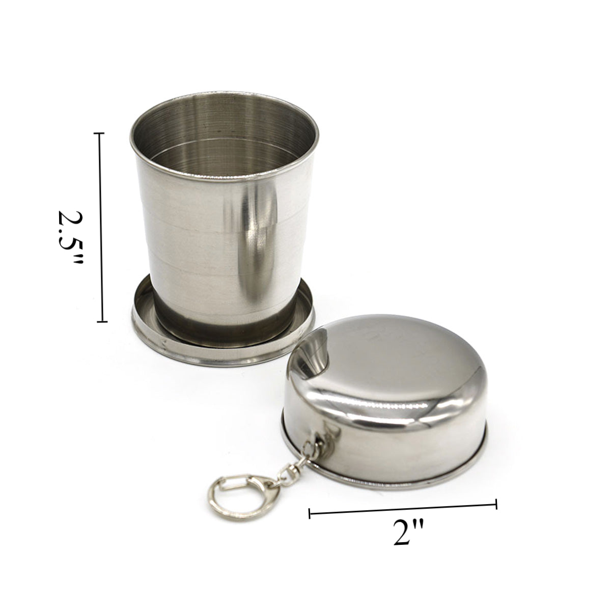 SUPSAS151 Portable Folding Water Cup Mug with Keychain