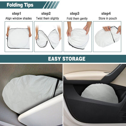 SUPSAS163 Car Windshield Sun Shade with Storage Pouch