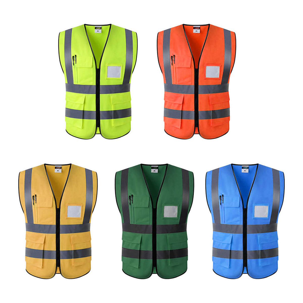 SUPSAS175 Reflective Safety Vests with Pockets and Zipper