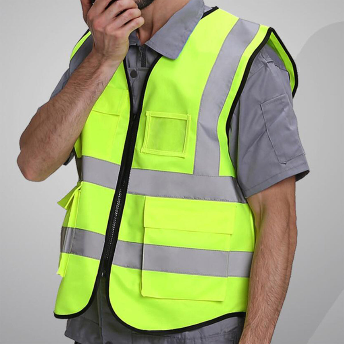 SUPSAS175 Reflective Safety Vests with Pockets and Zipper