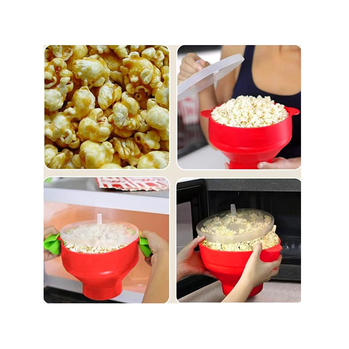 SUPSAS195 Silicone Microwave Popcorn Popper