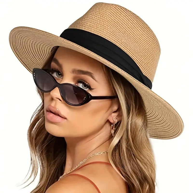 SUPSAS199 Straw Fedora Hat 