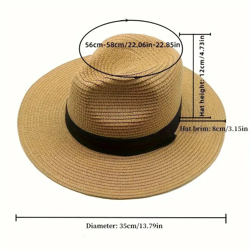 SUPSAS199 Straw Fedora Hat 