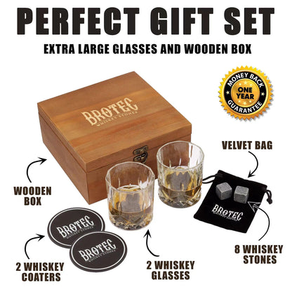 SUPSAS22 Whiskey Glasses and Stones Gift Set