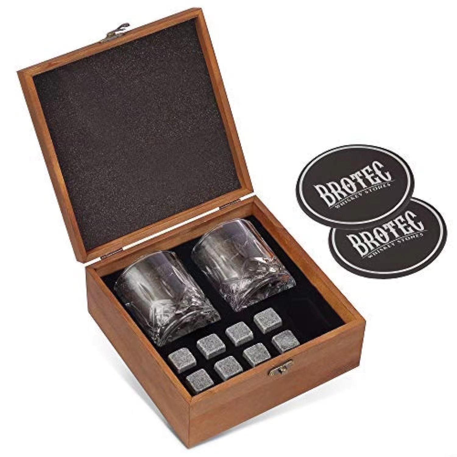 SUPSAS22 Whiskey Glasses and Stones Gift Set