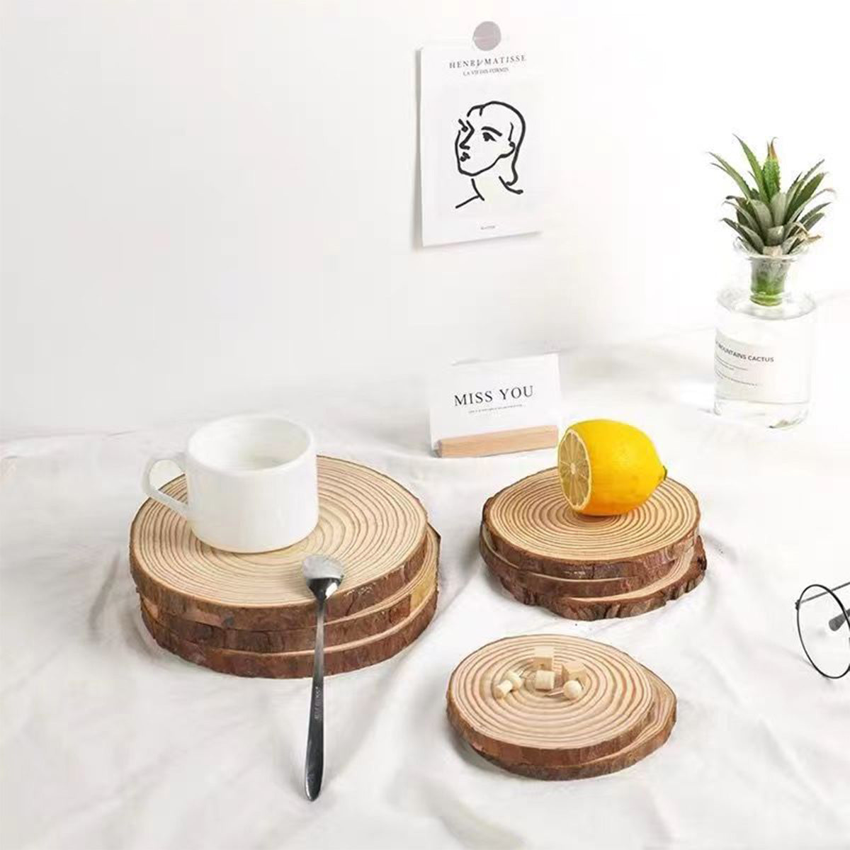 SUPSAS33 Natural Wooden Coasters