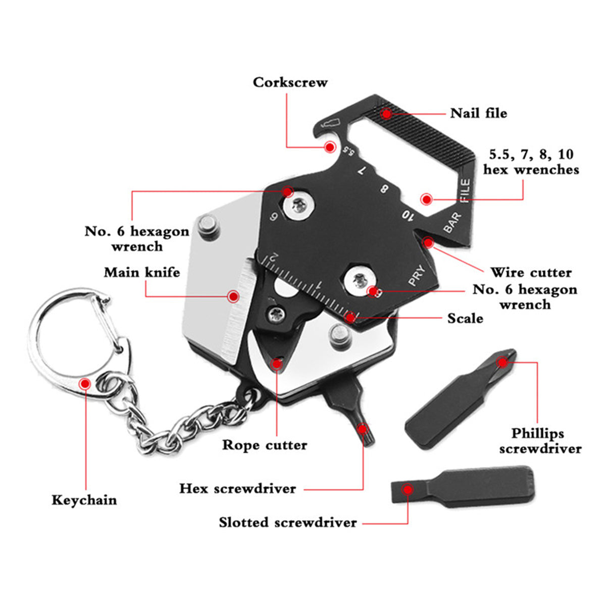 SUPSAS49 Multifunctional Portable EDC Hexagon Folding Knife