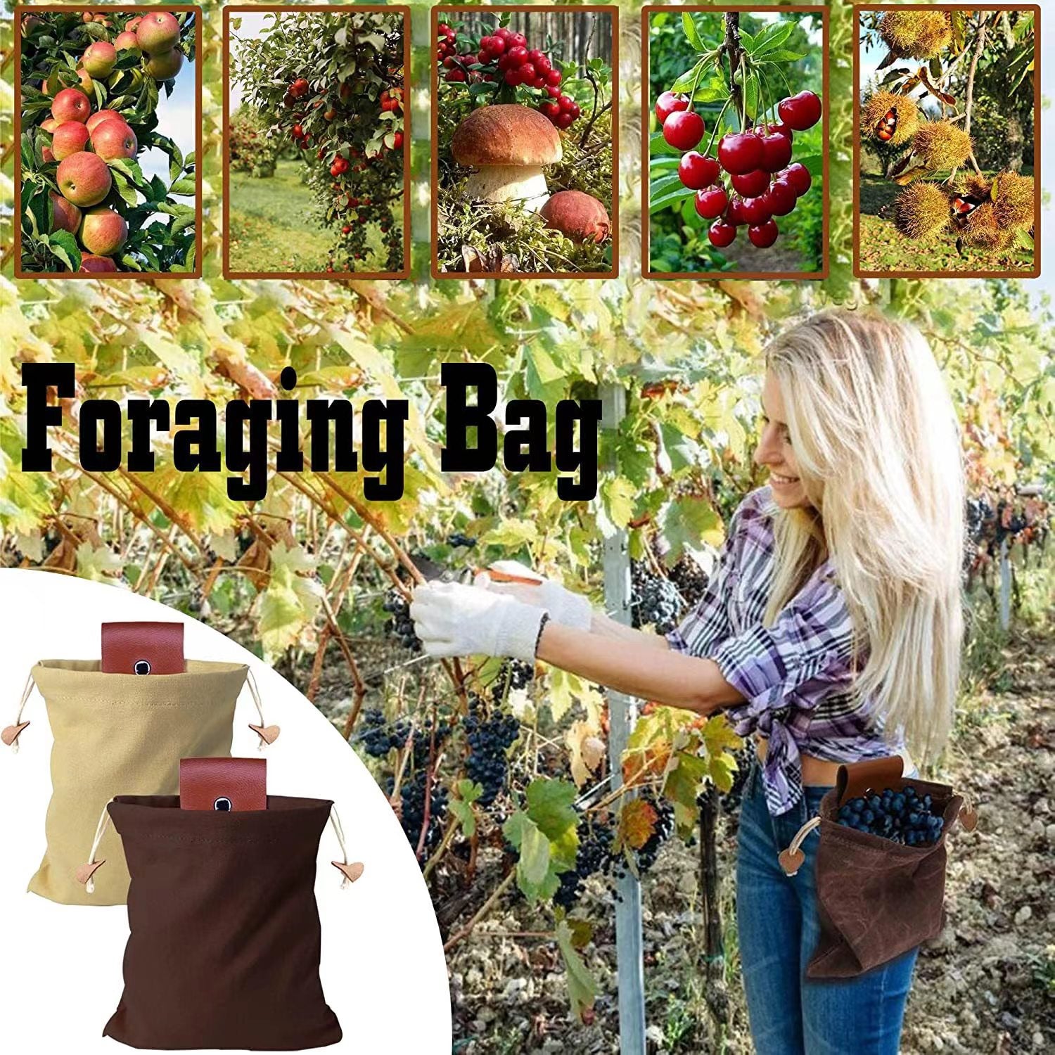 SUPSAS53 Outdoor Canvas Foraging Pouch