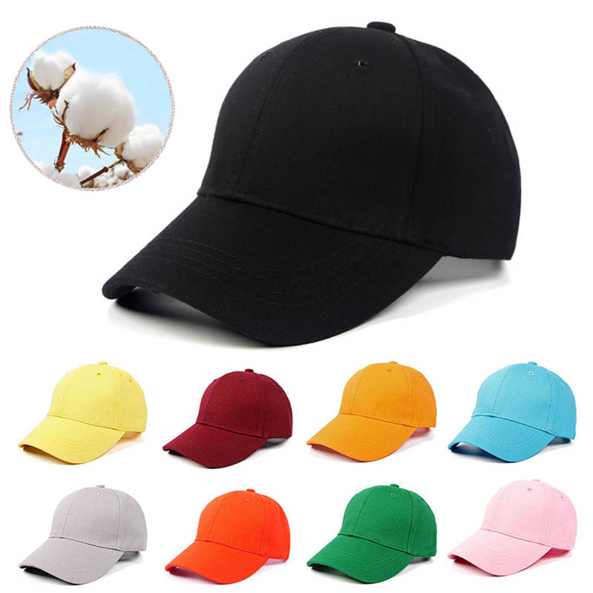 SUPSAS90 Adjustable Cotton Baseball Caps