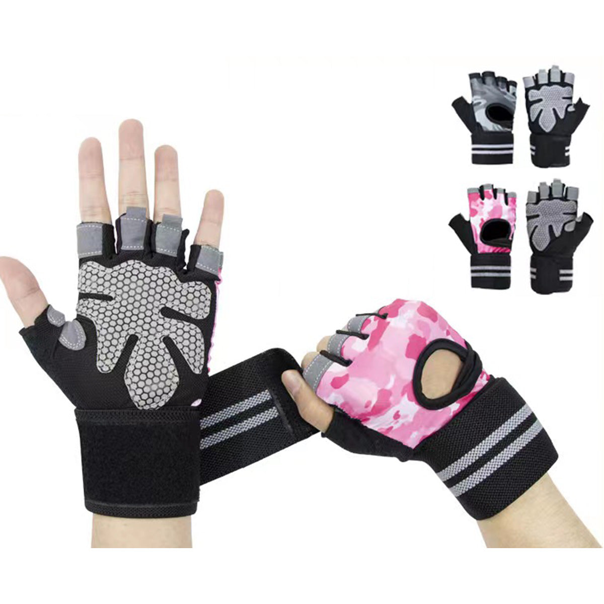 SUPSAS96 Half Finger Bicycle Gloves with Anti Slip Shock