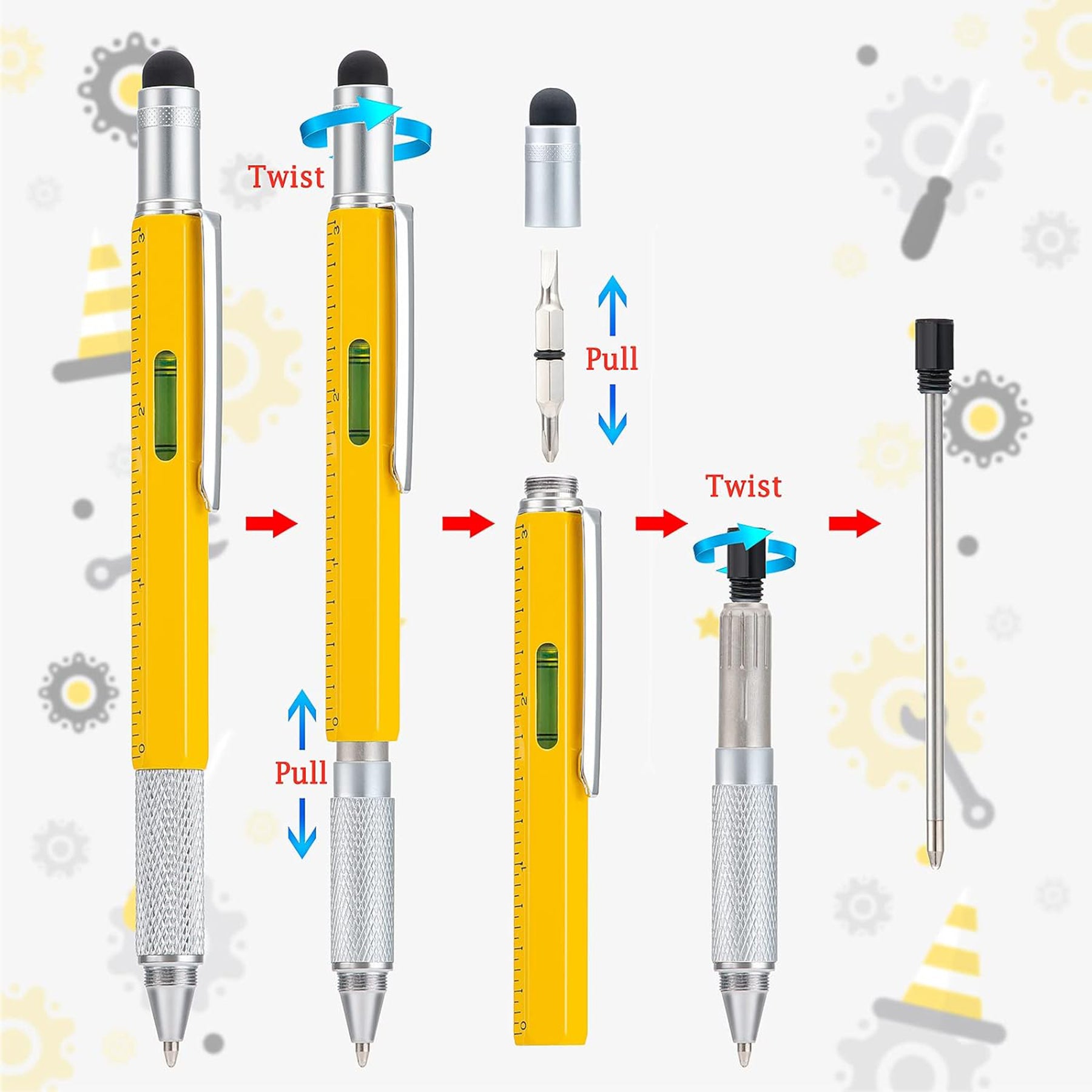 SUPSAW02 6 In 1 Multitool Pens