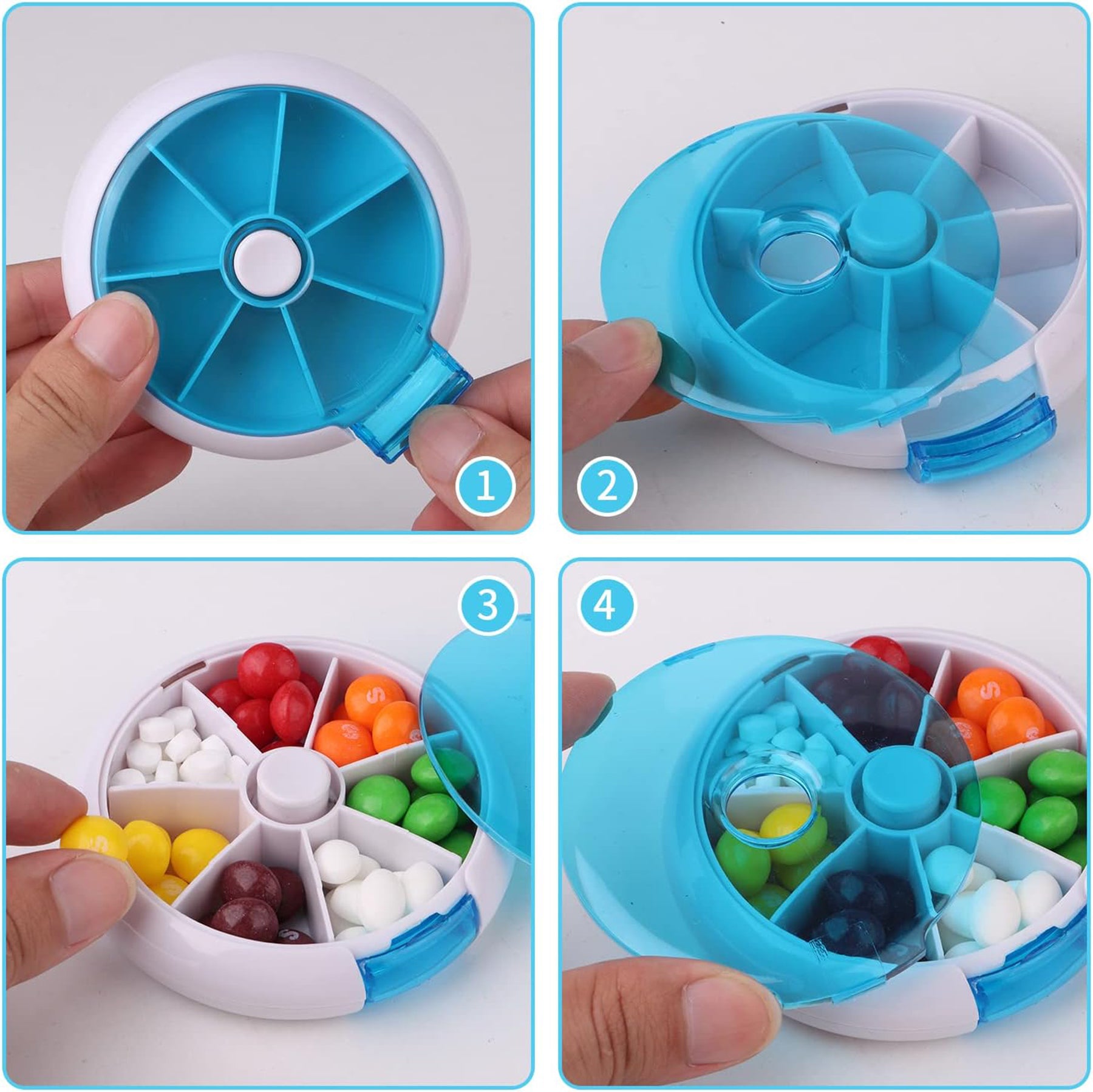 SUPSAW04 Round 7 Compartments Fruit Shaped Pill Box