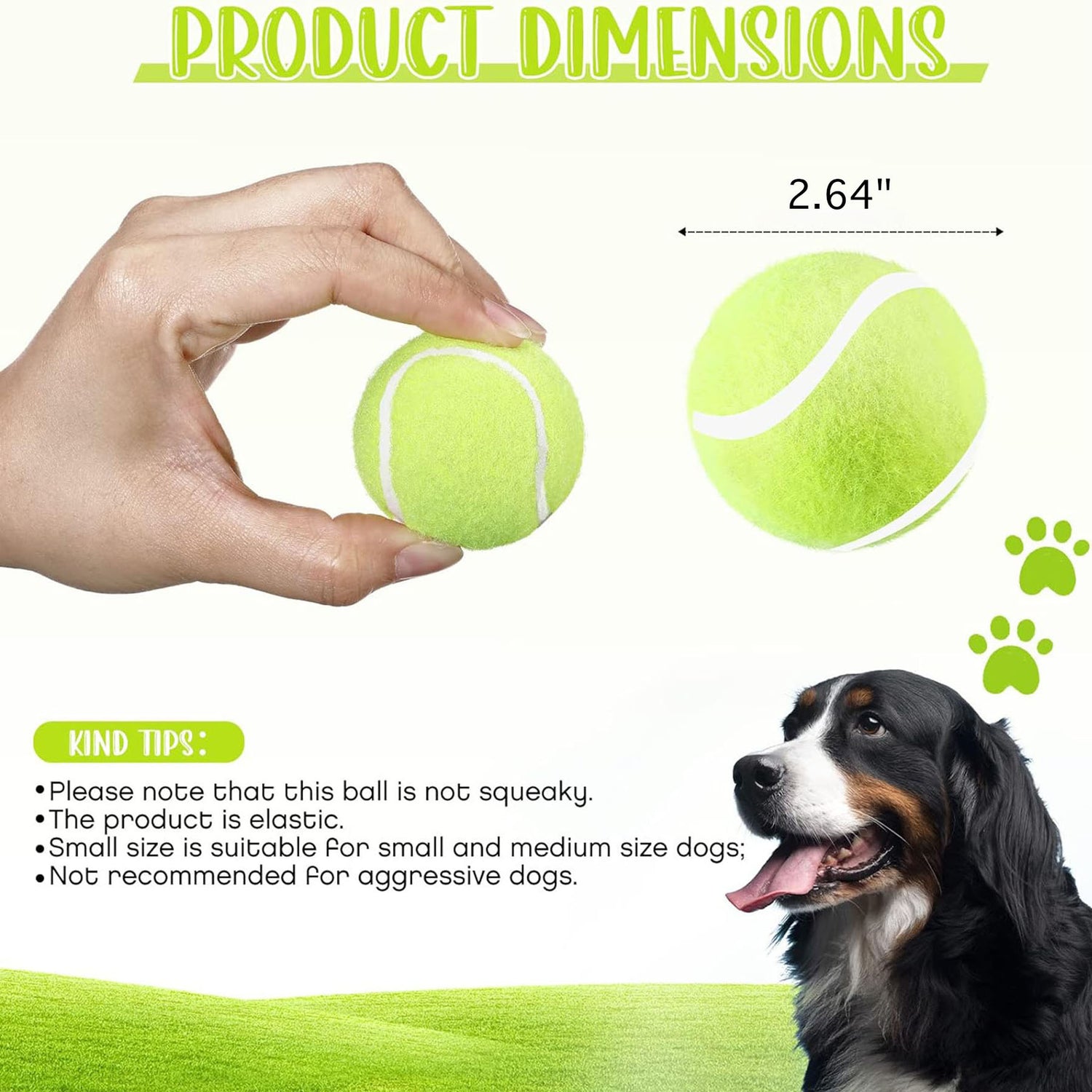 SUPSAW100 Tennis Balls Dog Throwing Toy