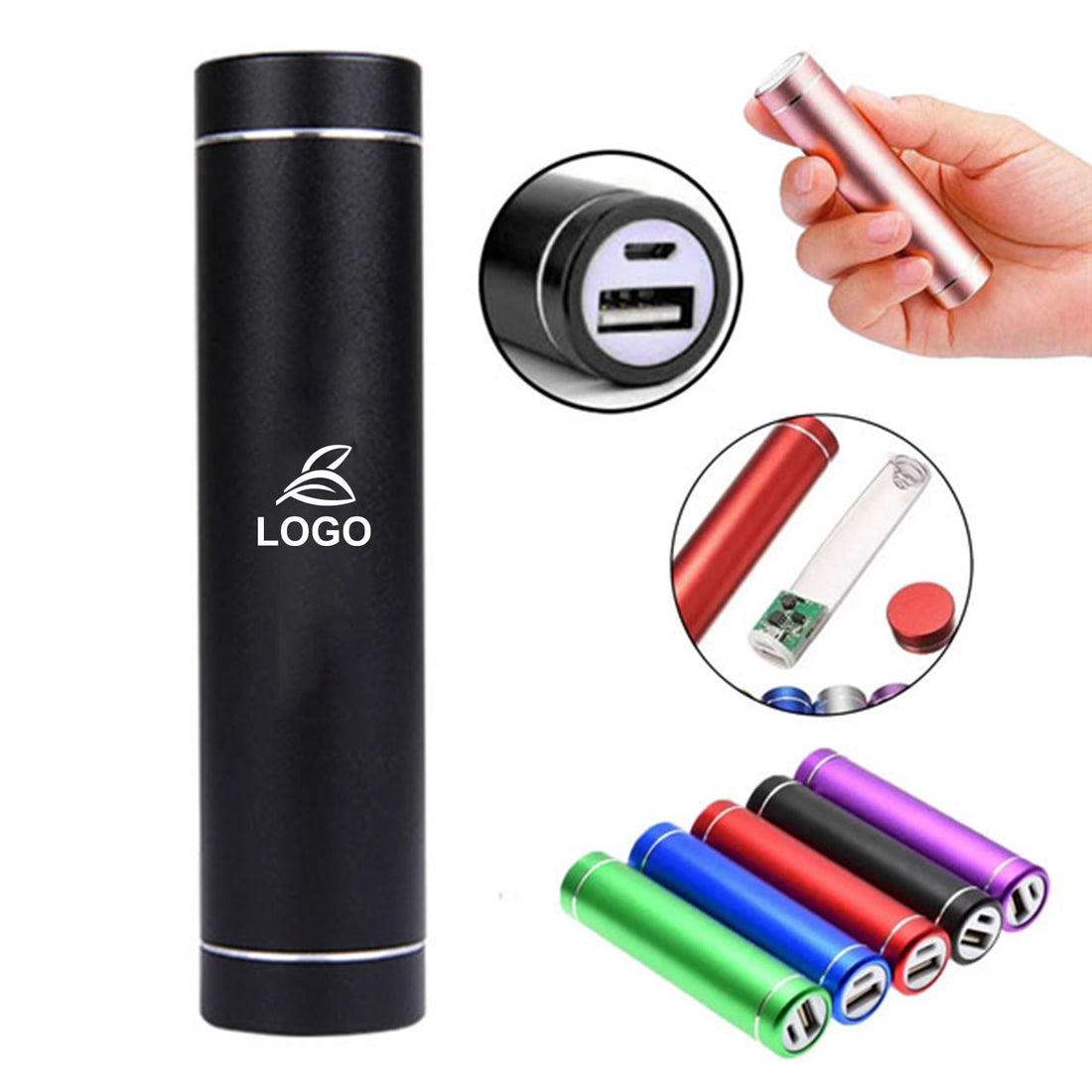 SUPSAW105 2600mAh Portable Cylinder Metal Power Bank Charger