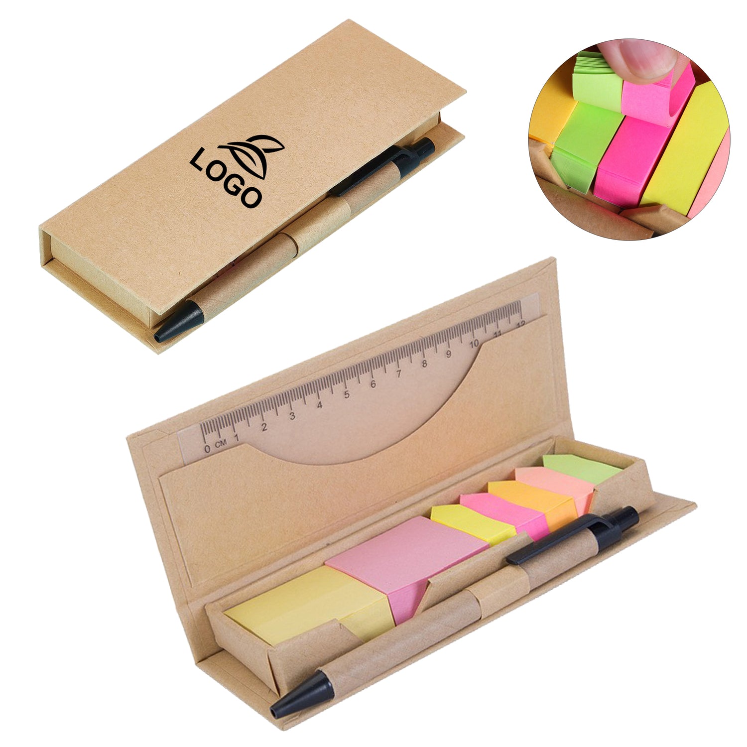 SUPSAW123 Colored Sticky Note with Kraft Package