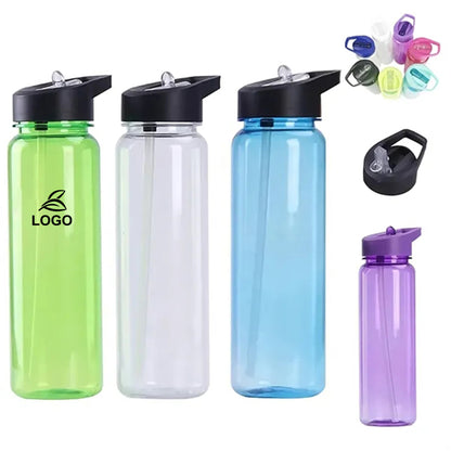 SUPSAW128 24Oz Clear Water Bottles With Straw