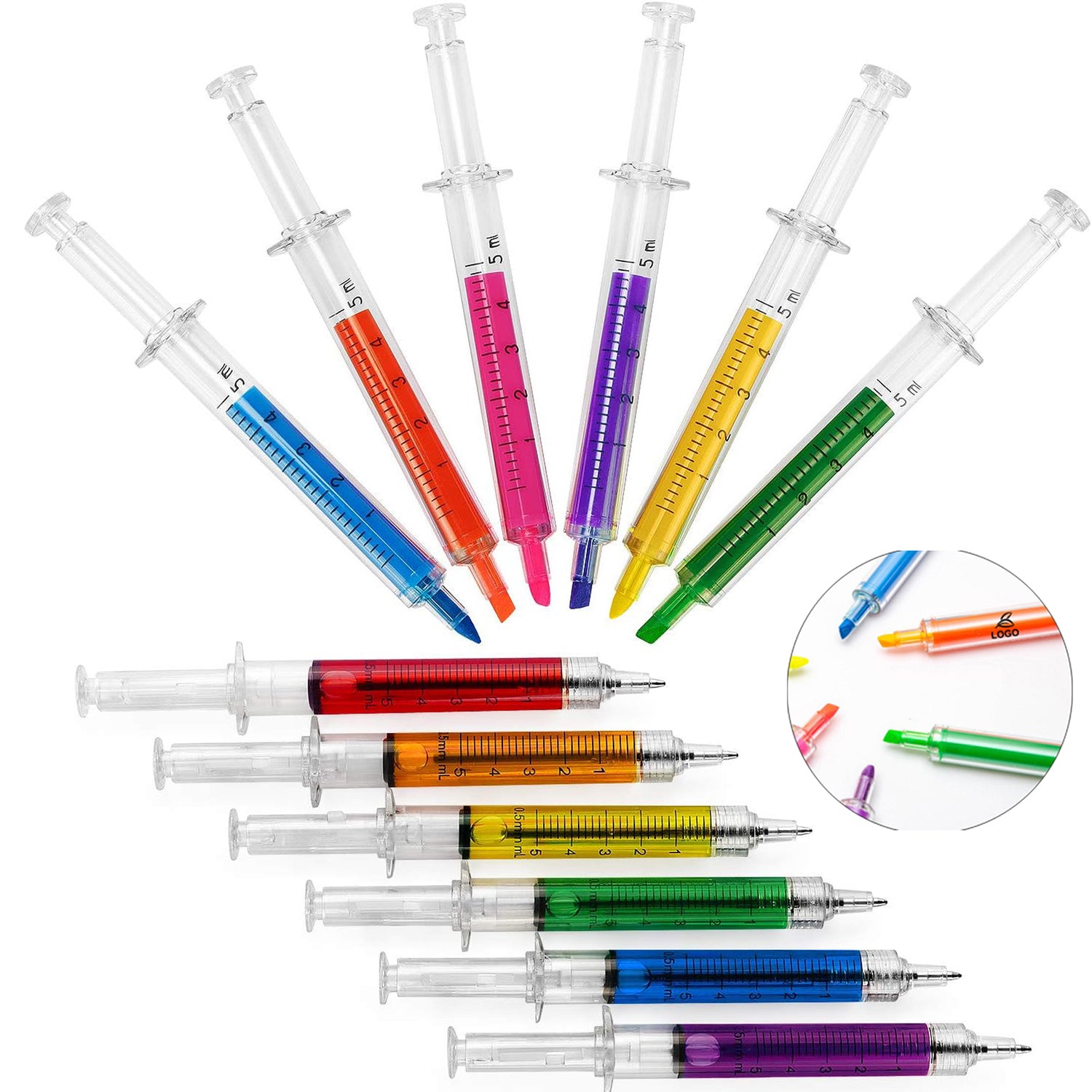 SUPSAW140 2-In-1 Syringe Highlighter Ball Pen