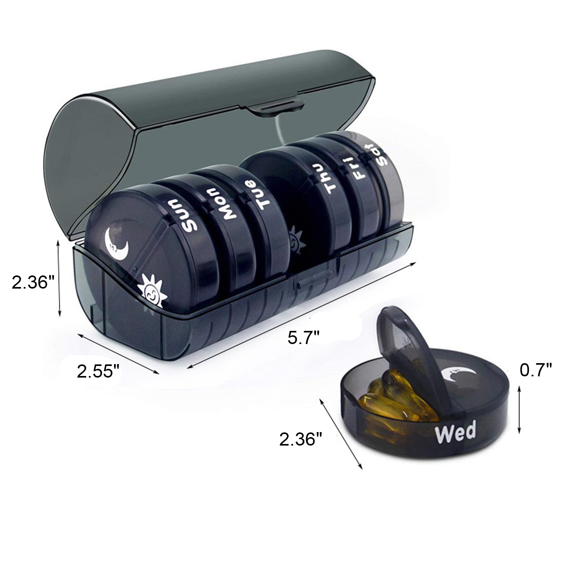 SUPSAW158 Large Weekly Daily Pill Box