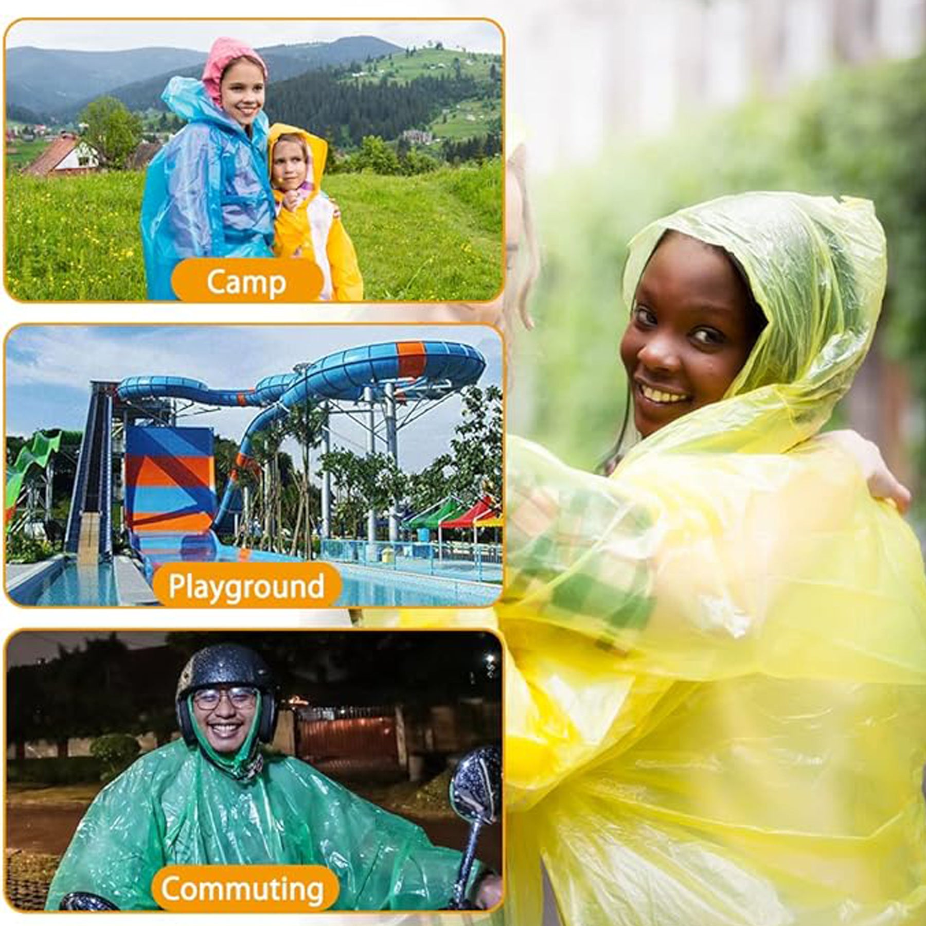 SUPSAW201 Disposable Emergency Raincoat Colorful Rain Poncho