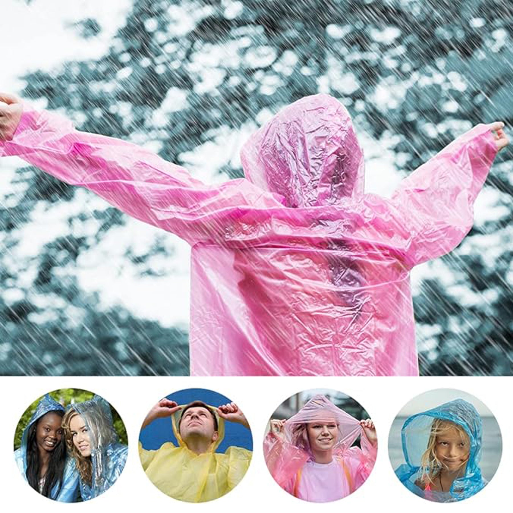 SUPSAW201 Disposable Emergency Raincoat Colorful Rain Poncho