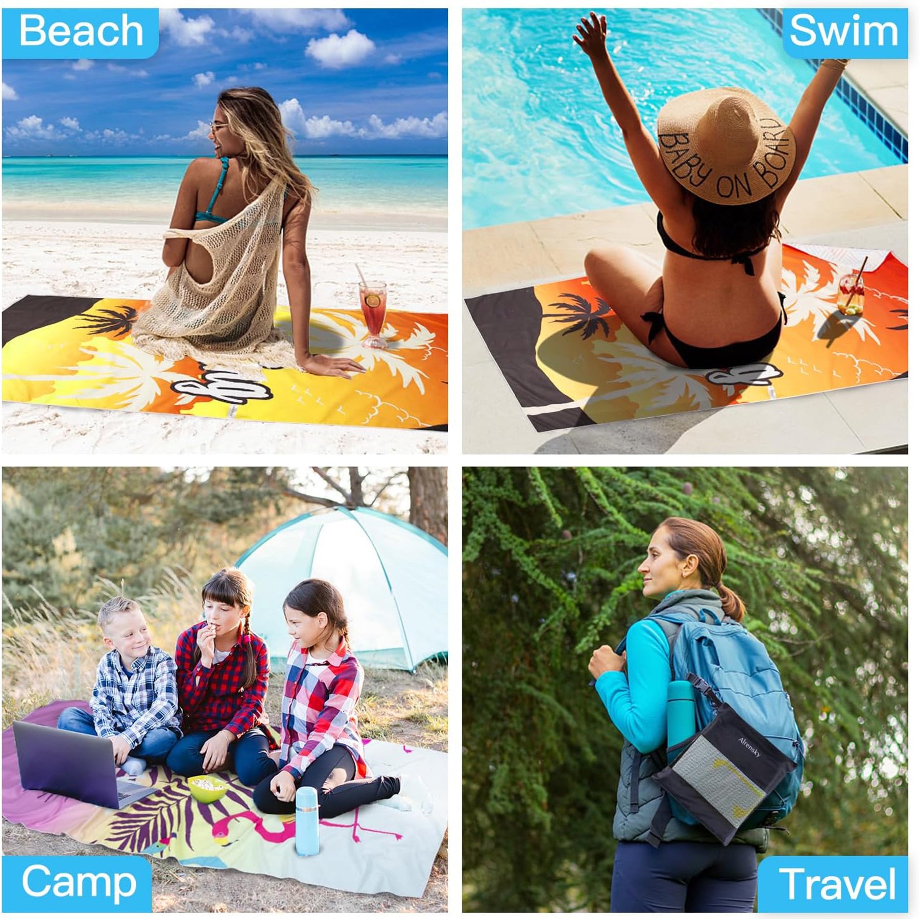 SUPSAW23 Microfiber Beach Towel